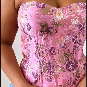 Pink floral Corset